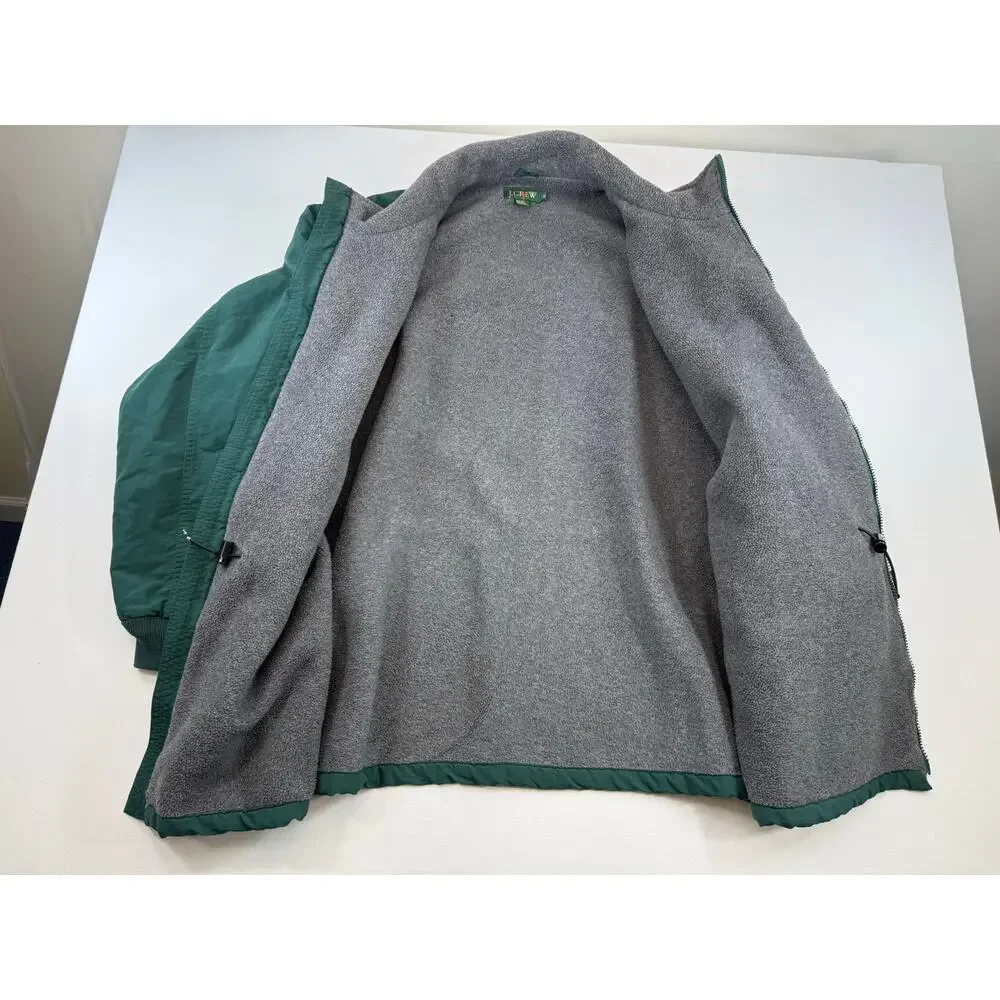 Vintage 1990s J.Crew Made in‎ USA Insulated Green Fleece-Lined Winter Coat XL